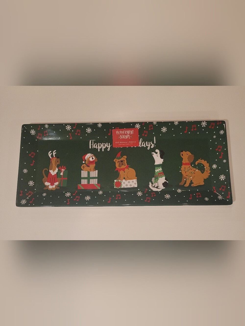 🎄 NWT Happy Howlidays Large Dog Themed Christmas Serving Platter